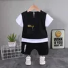 Ensembles de vêtements Baby Set Summer Fashion O-cou Gentleman T-shirt Top et short Two Piece Boys Baby Clothing Childrens Athletic Clothingl2405