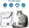 Kattbärare 1pc Abs Door Rotary Switch med 4 sätt Säkerhetslås Controlla Dog Gate Pets utgångar och ingångar små husdjursförsörjningar