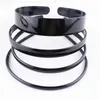 Haarzubehör Herren ringförmige Haarband mit welligem Haarband Waschbecken Unisex Herren Ringförmiger Haarband Anti Slip Black Metal Spiral Stirnband D240513