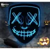 LED Masque Party Maskerade Masken Halloween Neon Hell Glühen in der dunklen Horrormaske glühende Maskierer gemischte Farbe 0825 Rade g er rade ing er