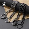 Waist Chain Belts Fongten 60cm Keychain Wallet with Rock Punk Cuban Pants Dragon Buckle Stainless Steel Hip Hop Jewelry Mens Keyring Q240511