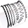 Hair Accessories Mens ring-shaped hair band with wavy hair band washbasin unisex mens ring-shaped hair band anti slip black metal spiral headband womens d240513