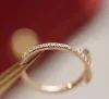 V gold luxury quality Charm punk band Thin nail ring with diamond in two colors plated for women engagement jewelry gift have box stamp