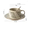 Mugs Coffee Cup en Saucer Set Japanese stijl Retro Creative Latte Home Ceramic Tea Exquisite Mug Design Water Container