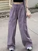 Women's Pants Capris Y2K Womens Pants Tienda Traf High Waisted Drawstring Leggings Workwear Longs Sports Wide Leg Trousers Summer Thin Clothing 2024 Y240509