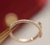 V Gouden luxe kwaliteit charme punkband dunne nagelring met diamant in twee kleuren verguld voor vrouwen verlovings sieraden cadeau
