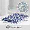 Carpets Blue And White Portuguese Tile Entrance Door Mat Bath Rug Europe Portugal Pattern Flowers