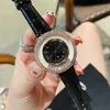 Fashion Diamond Womens Watches Top Brand Кожаный ремень 32 мм роскошные леди часы хрустальные наручные часы для женщин день рождения день Святого Валентина Рождественский подарок Relojes Mujer