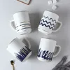 Кружки северная керамика минималистская кофейная кружка с крышкой и ложкой большой мощности белый фарфоровый офис чашка для молочного сока молочного сока