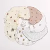 Bibs Burp Cloths Baby U-shaped feeder Drool bib printed pleated flower baby Saliva towel soft cotton lace Burp fabric newborn bib accessories d240513