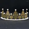 Zapasy imprezowe 1PC Pearl Crown Cake Topper Gold Color Toppers Romantyczne ślub Brithday Dekoracja Dzieci Ozdoby włosów