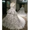 2024 Sexy Sier Quinceanera Dresses Ball Ball Hound Neck Inclusion White Lace Lacees Crystal Beads Flowers Puffy button boy party party prom prom vers