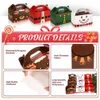 Boîtes Santa Christmas Elf Treat Decorations Snowman Elk Ordoard Cardboard Présent des bonbons biscuits avec des poignées Fête de vacances Faveur 1027