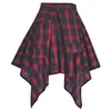 Skirts Plaid Skirt Women Pleated Lace-up Tie Mini Y2k Streetwear Harajuku Vintage Irregular Sports Street Fart Curtain