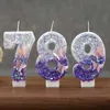 5pcs Candles Wunderkerzen Geburtstag Kerze 1 Jahr Mädchen Geburtstag Kerzen für Kuchen lila Schmetterlingsnummer Kuchen Topper Partydekoration