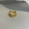 Designer Westwoods pequena letra de zircão escavada anel fora do anel geométrico de diamante embutido planeta metal de abertura de vento ajustável na unha feminina