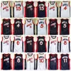 1996 US Three Basketball Scottie Pippen Jersey 8 Чарльз Баркли 4 Пенни Хардвей 6 Hakeem Olajuwon 15 Карл Мэлоун 11 Грант Хилл 5 Реджи Миллер 10 Blue White