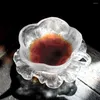 Tea Trays Cherry Blossoms Mug Glass Saucer Teacup Tray Handmade Chinese Style Insulation Snack Fruit Dessert Plate