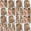 Salon Weft Toppers Remy Hair Topper 120 Dichtheid Natuurlijke haarstukjes Clip in uitbreidingen Human Toupee voor vrouwen ombre blonde mix kleuren Dr Dhxvh