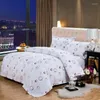 Bedding Sets 48 Egyptian Cotton High Quality 60s Satin Fabric Luxury 5 Star El Set Embroidery Solid Color Printed White