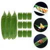 Ensemble de vaisselle 100 PCS Sushi d'herbe verte laisse un sashimi en bambou de feuille décorative japonaise