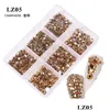 Nail Art Decorations 6 Grids SS6-SS20 RHINESTONS CRISTALES COLOR MIXE COULEUR PLAT BOIND AB PORCELAINE BLANC Champagne 3D Nails Decoration Drop Otst1