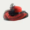 Cappello di berretti con affascinante velo per donne con lanatta da sposa da sposa