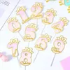 5pcs velas Crown Número de aniversário Bolo de decoração Número de vela de vela de aniversário Bolo de 0-9 Bolo Topper Girl menino menino Baby Party Cake Decor Supply Supplie