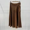 Skirts Ladies Triple Acetic Acid Mid-Length Jupe All-Match Women Front Back Layered Strap Style Skirt Spring Summer 2024