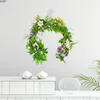 Decorative Flowers Smilax Rattan Decor DIY Wreath Ring Moon Shaped Garland Vine Dream Catcher Material Circle
