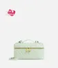 Designer Womens Botega Bang Bang Vanity Case Mint Green Rope Bagna Cowhide Weaving Holly Intreciato Leather Vanity Case con cinturino staccabile