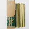 Питье соломинки 100sets бамбуковые наборы многоразовые экологически чистые и чистящие кисти ручной работы