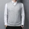 Kamizelki męskie 2024 kamizelka swetra mężczyźni moda jesienna wełna Jacquard Business Casual Tank Top Pullover Man Ubrania