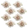 Decorative Flowers 8 Pcs Yarn Fabric Faux With Ribon Novelty DIY Accessories For Clothes Brooch Jewelry Shoes Buckle Making