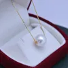 G18 K GOUD ZEERDEWATER EDISON PEARL 1012 mm ronde met sterke lichte en lichte gebreken geperforeerde hangketting voor vrouwen 240511