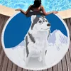 Asciugamano delizioso cartone animato da bagno husky panno morbido per asciugatura rapida per bambini con la stampa anakan coperta rotonda in spiaggia tappetino da yoga