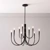 Lâmpadas penduradas da vela da sala de estar para teto de estilo francês pingente preto Light Luxury Ledelier Room Decor