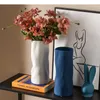 Vasen Keramik Vase kreative Falten Linien Blumenfarbe Kunsthandwerk Ornaments Arrangement Accessoires Home Dekoration