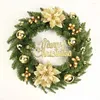 Fleurs décoratives 30/40/50 cm Christmas Couronne rouge Gold Ball Ornements pour porte d'entrée Hanging Roard Merry Noël Party Year Decoration Home