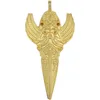 装飾的な置物4.7cmゴールド翼鳥の純粋な銅ペンダントクリエイティブゴールドカラーカービングクロスバジュラハンギング祝福