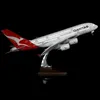 Diecast Resin 1160 Scale CM A380 Air Bus Passenger Aircraft Australia Airplane Modèle Qantas Airways avec feux de cabine Cabinet 240510