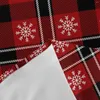 Свалочная ткань Рождественская снежинка красная клетка круглая скатерть водонепроницаем