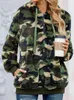 Sweat à capuche pour femmes à la mode en peluche camouflage à sweat imprimé