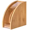 Kitchen Storage Coffee Paper Box Filter Stand Holder Tabletop Strainer Household Filtering Wood Office