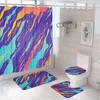 Tende per doccia set di tende in marmo decorazione del bagno astratto texture colorate di lusso con tappeto a 12 ganci per vasca da bagno copertina