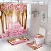 Rideaux de douche Joué Maple Feuilles de rideau de jardin ensemble Forest Flore Flower Witorners Salle de salle de bain Couvre-toits de tapis de baignoire