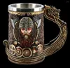 Canecas 2024 Viking Pirate Cerveja caneca 600 ml de aço inoxidável xícaras de água de resina Ornamentos artesanais para decoração de casa Presentes de Natal