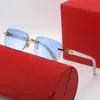Fashion New Carter Box Lunettes de soleil en bois pour hommes Spring sans cadre Copper Heart Accessoires ACCESSOIRES