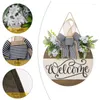 Party Decoration Welcome Sign Flower Wreath Hangings Pendant Attachments For Front Door Wall Garden Board With Bowknot Decorations