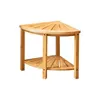 Boîtes de rangement Bambou Douche de douche étagère de siège en bois naturel avec un assemblage Easy Assembly de 250 lb étanche